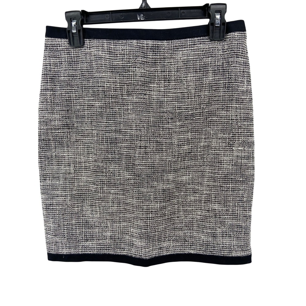 HALLHUBER Skirt Womens Sz 36‎ US Sz 6 Pencil Tweed Mini Black White Business